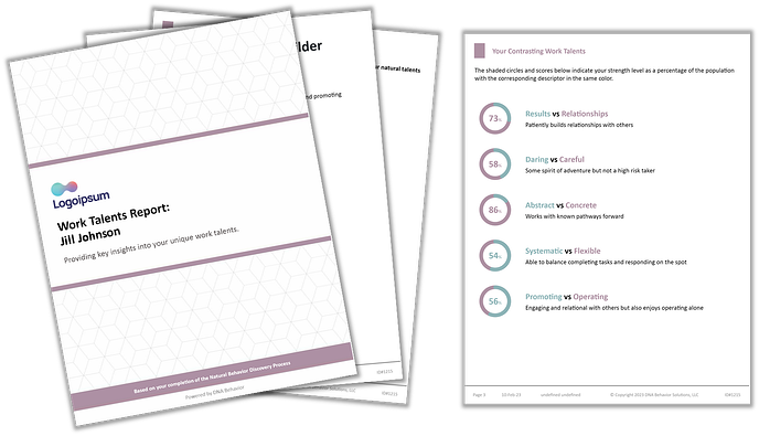 DNA Natural Behavior Trial_Configurable Work Talents Report